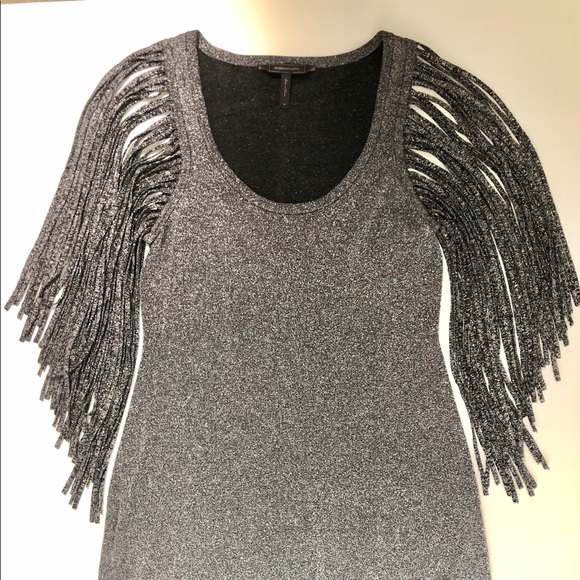 BCBG Maxazria Charcoal Metallic Mini Dress - Picture 2 of 6